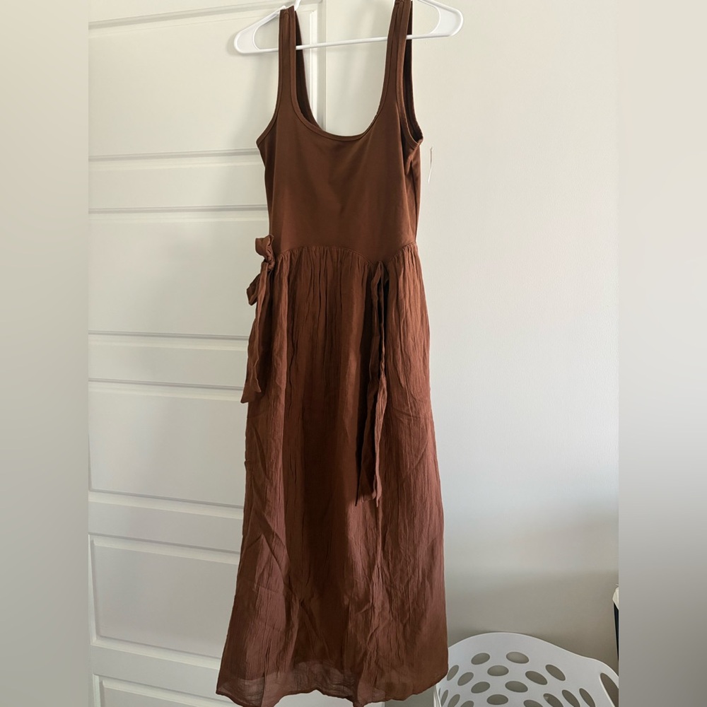 Aerie brown dress with bows